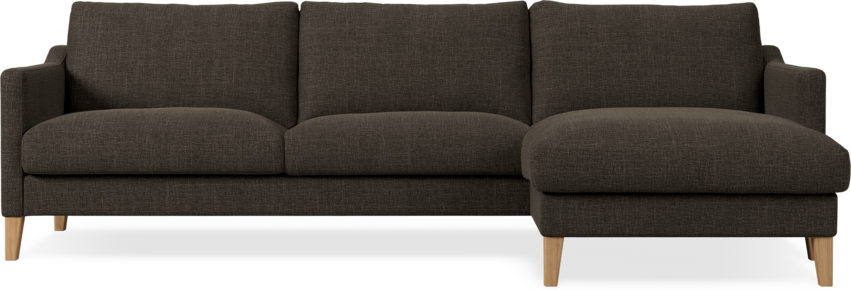 Winston - 3-sits soffa med schäslong, vändbar - Brun