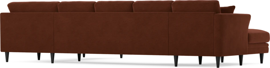 Eden - 3-sits soffa med schäslong vänster och divan höger - Orange