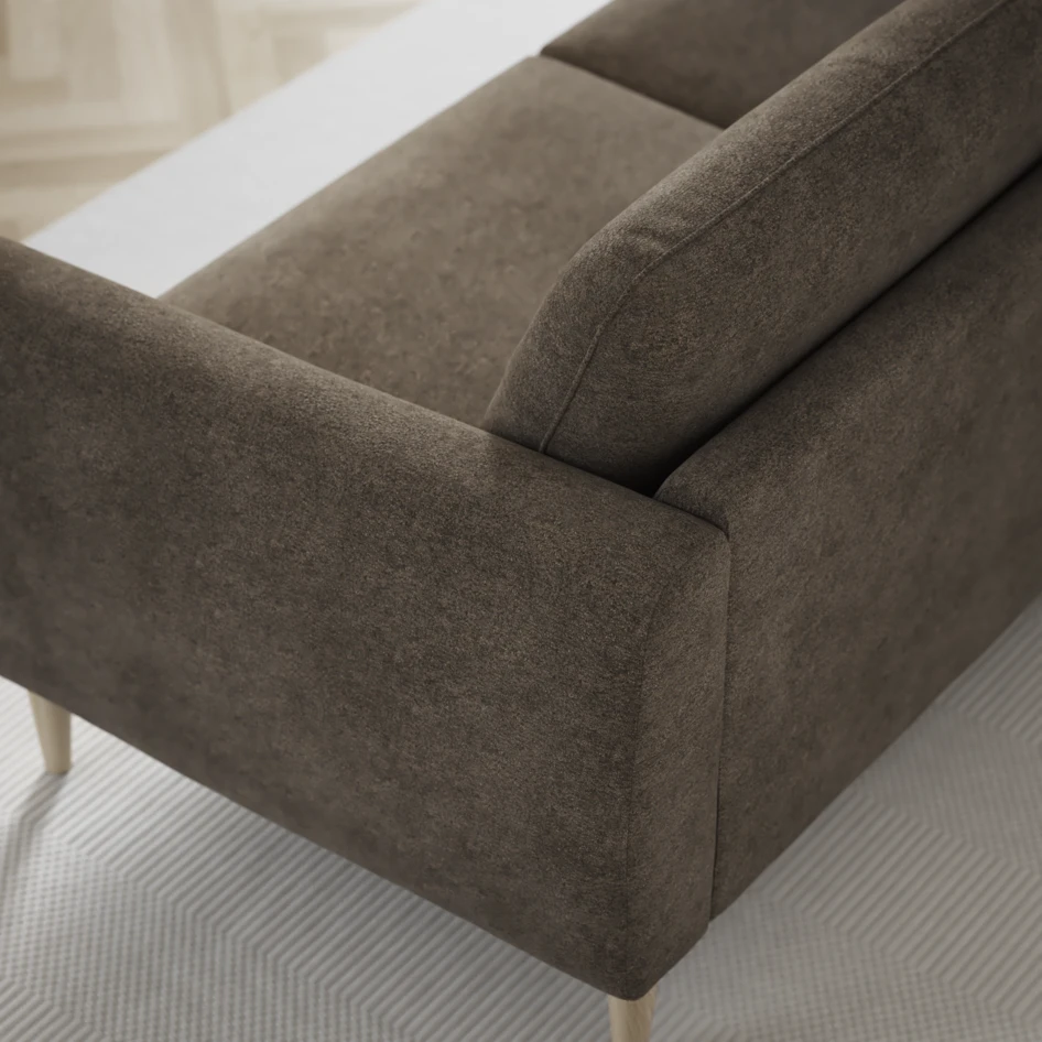 Bridge - 3-sits soffa med divan vänster och schäslong höger - Brun
