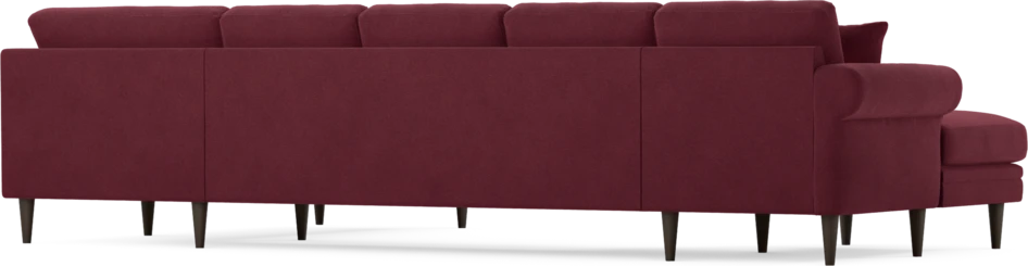 Eden - 3-sits soffa med schäslong vänster och divan höger - Röd