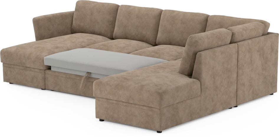 Öland - Bäddsoffa med schäslong vänster och divan höger - Beige