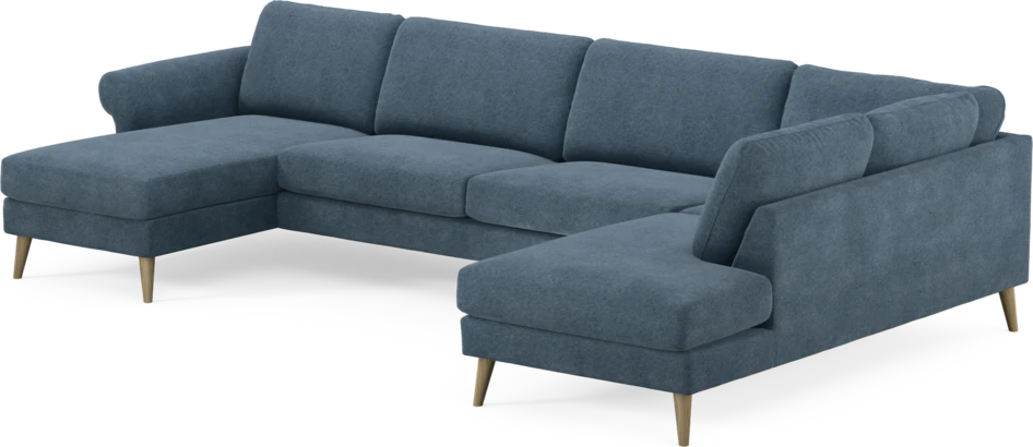 Bridge - 3-sits soffa med schäslong vänster och divan höger - Blå