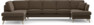Eden - 3-sits soffa med divan vänster och schäslong höger - Brun