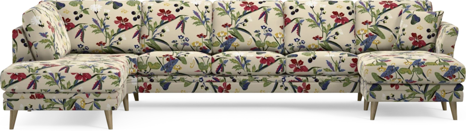 Eden - 3-sits soffa med divan vänster och schäslong höger - Flerfärgad