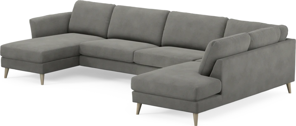 Bridge - 3-sits soffa med schäslong vänster och divan höger - Grå