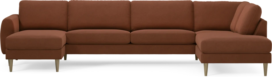 Bridge - 3-sits soffa med schäslong vänster och divan höger - Orange