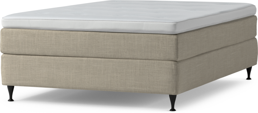 Delux Sense - Kontinentalsäng, enkelsäng 140 cm med bäddmadrass och sängben - Beige