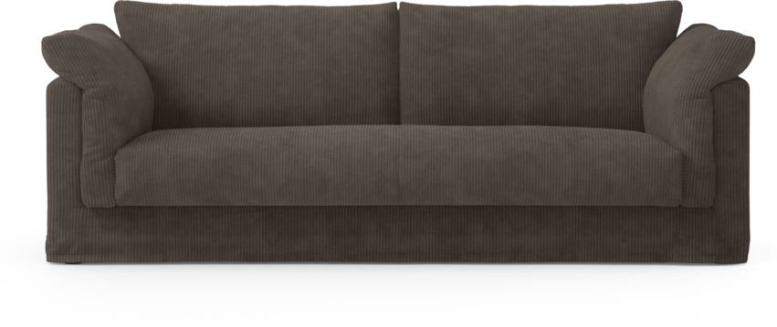 Cherrie - 3-sits soffa, hel dyna och kappa - Brun