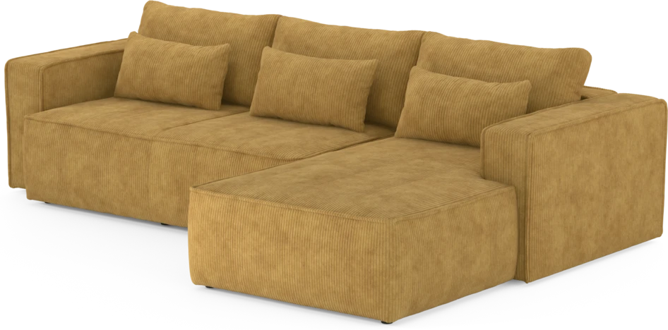 Ide - Bäddsoffa 3-sits med schäslong höger - Gul