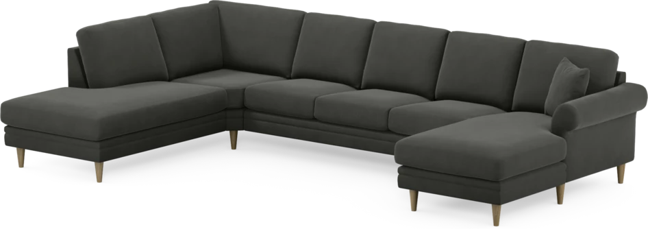 Eden - 3-sits soffa med divan vänster och schäslong höger - Grå