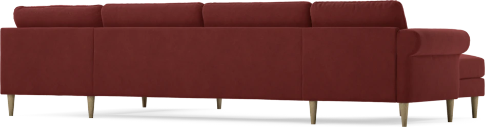 Bridge - 3-sits soffa med schäslong vänster och divan höger - Röd