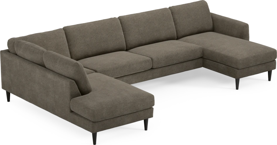 Bridge - 3-sits soffa med divan vänster och schäslong höger - Brun