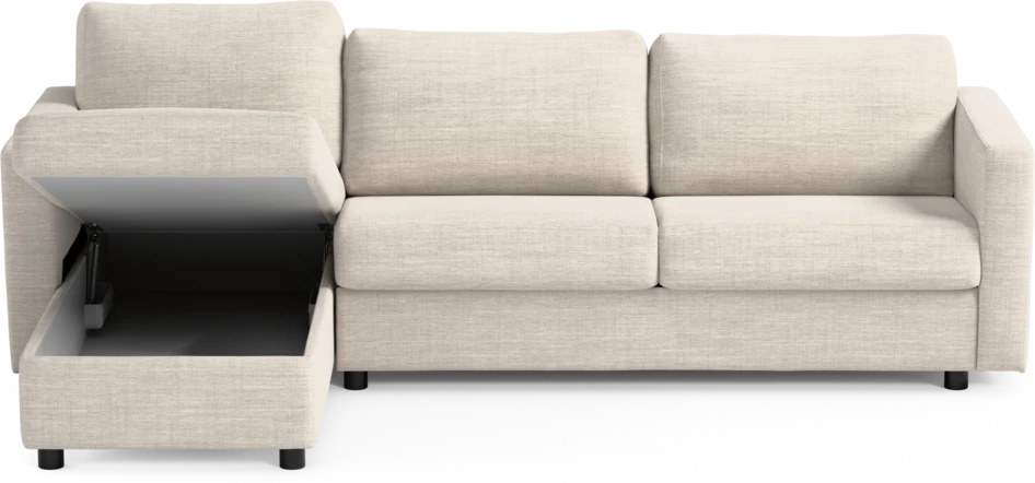 Lindö - Bäddsoffa 2,5-sits med schäslong, vändbar - Vit