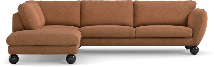 Madison - 3-sits soffa med divan vänster - Orange