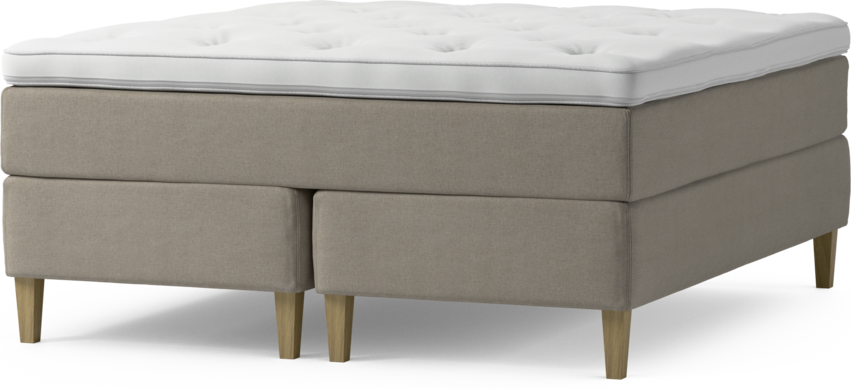 Delux Exclusive - Kontinentalsäng, dubbelsäng med bäddmadrass och sängben - Beige