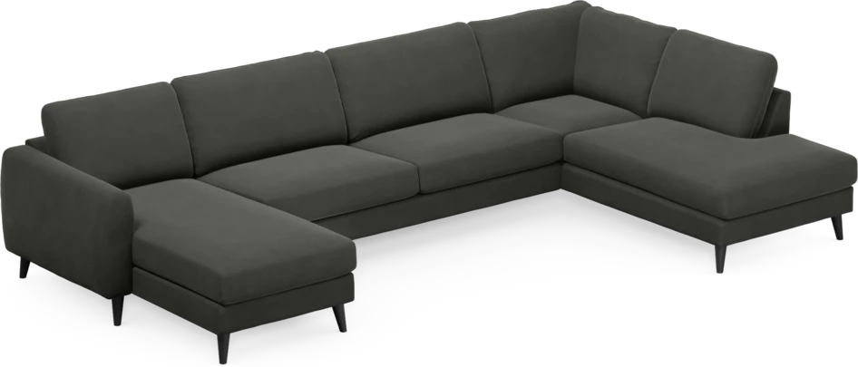 Bridge - 3-sits soffa med schäslong vänster och divan höger - Grå