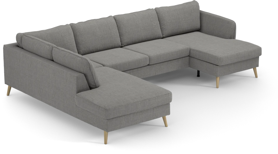 County - 3-sits soffa med divan vänster och schäslong höger - Grå