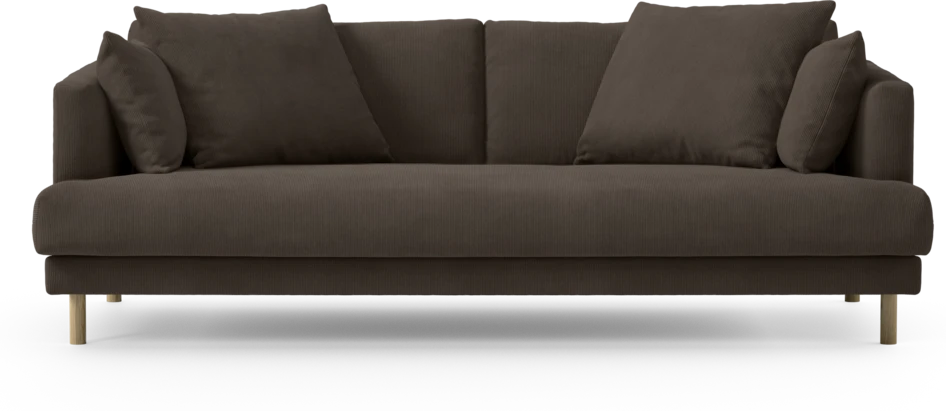 Harper - 3-sits soffa, hel dyna - Brun