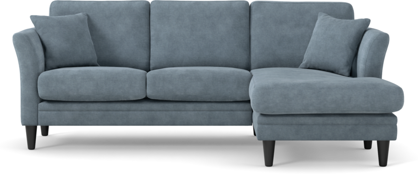 Eden - 2-sits soffa med schäslong - Blå