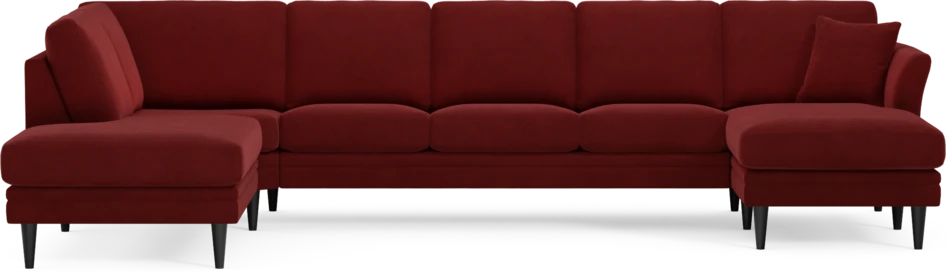 Eden - 3-sits soffa med divan vänster och schäslong höger - Röd