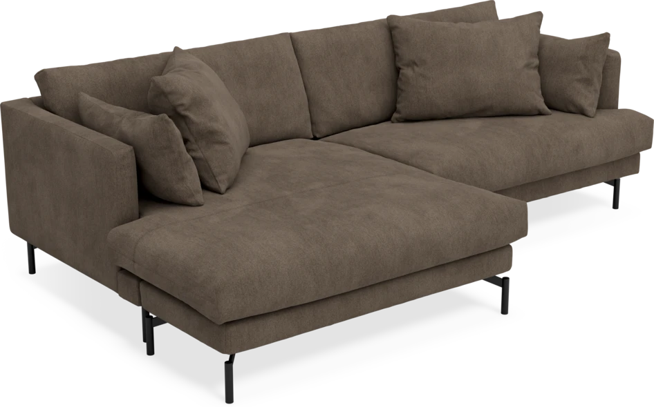 Harper - 4-sits med schäslong XL vänster - Brun