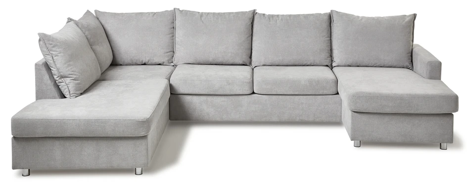 Dallas - 3-sits soffa med divan vänster och schäslong höger - Grå