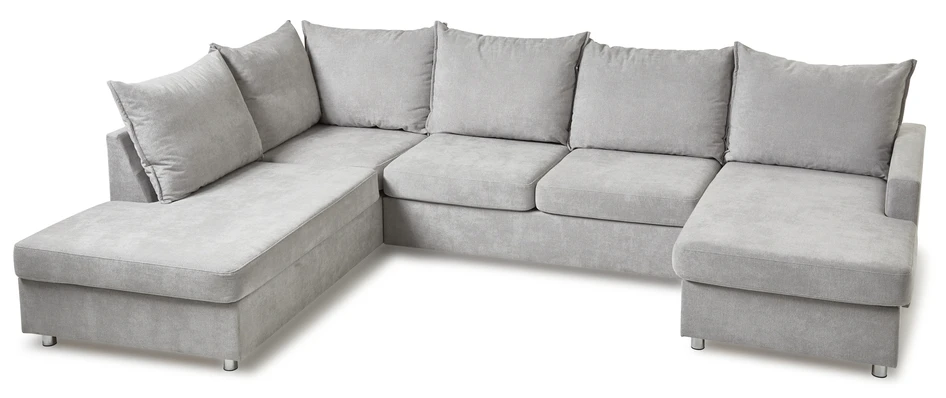 Dallas - 3-sits soffa med divan vänster och schäslong höger - Grå