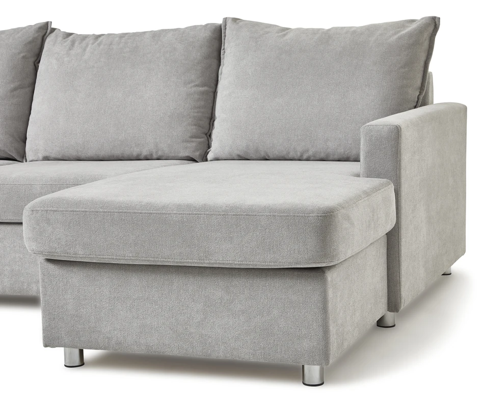 Dallas - 3-sits soffa med divan vänster och schäslong höger - Grå