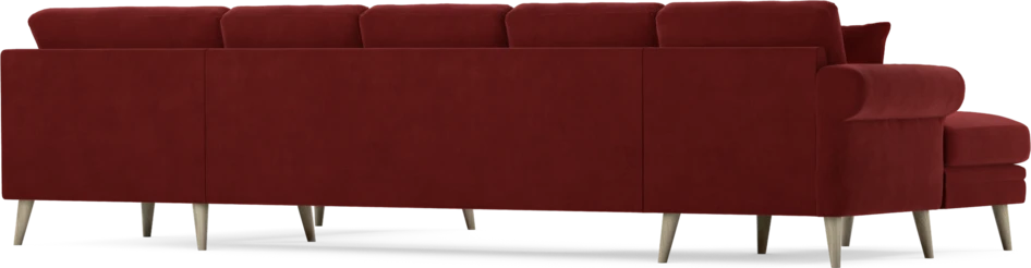 Eden - 3-sits soffa med schäslong vänster och divan höger - Röd