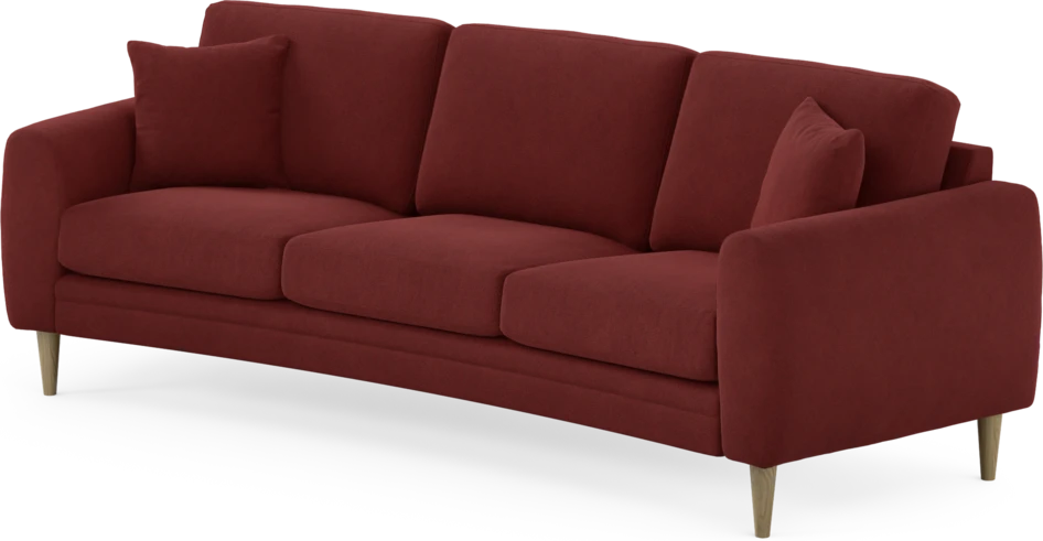 Eden - 3-sits soffa svängd - Röd
