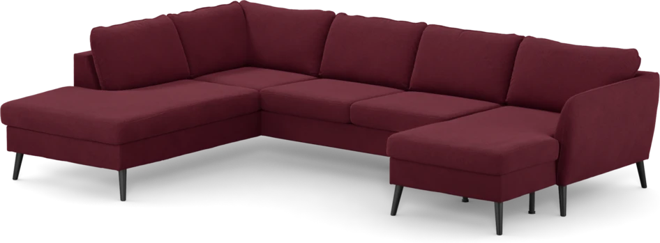 County - 3-sits soffa med divan vänster och schäslong höger - Röd