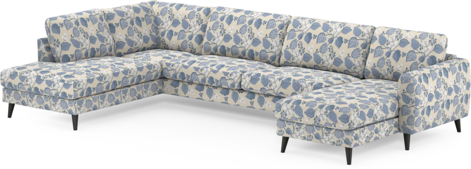 Bridge - 3-sits soffa med divan vänster och schäslong höger - Blå