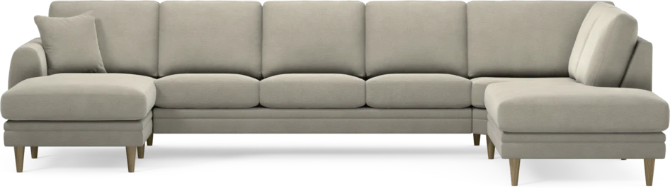 Eden - 3-sits soffa med schäslong vänster och divan höger - Brun