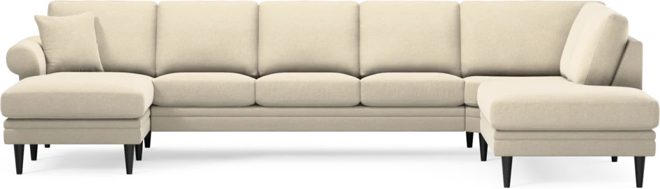 Eden - 3-sits soffa med schäslong vänster och divan höger - Beige
