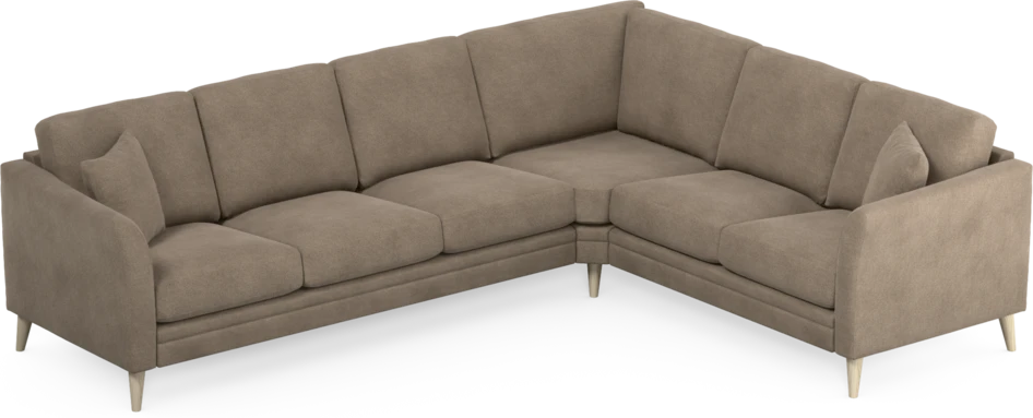 Eden - Hörnsoffa, 3+2-sits - Brun