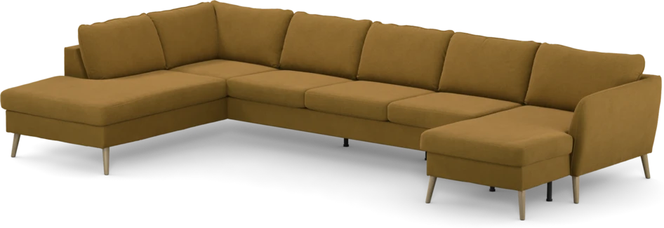 County - 4-sits soffa med divan vänster och schäslong höger - Gul