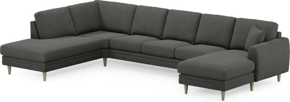 Eden - 3-sits soffa med divan vänster och schäslong höger - Grå