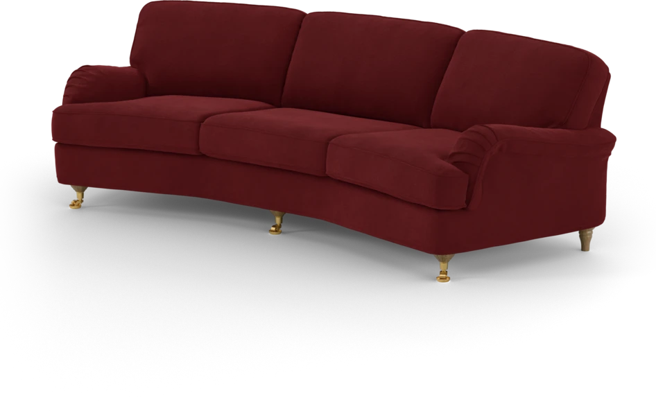 Oxford - 3-sits soffa svängd - Röd