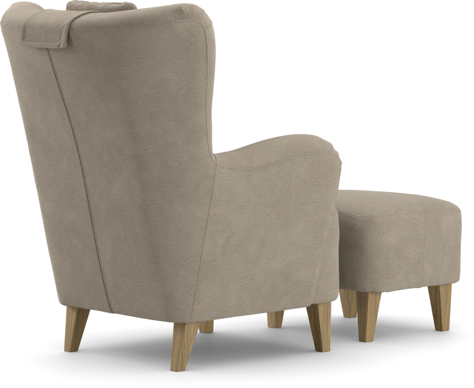 Elin - Fåtölj med fotpall - Beige
