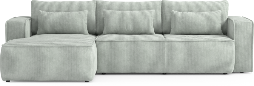 Ide - Bäddsoffa 3-sits med schäslong vänster - Blå