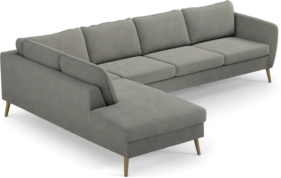 County - 3-sits soffa med divan vänster - Grå