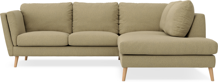 Madison - 2-sits soffa med divan höger - Gul
