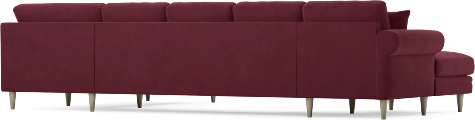 Eden - 3-sits soffa med schäslong vänster och divan höger - Röd