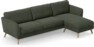 Bridge - 3-sits soffa med schäslong höger - Grön