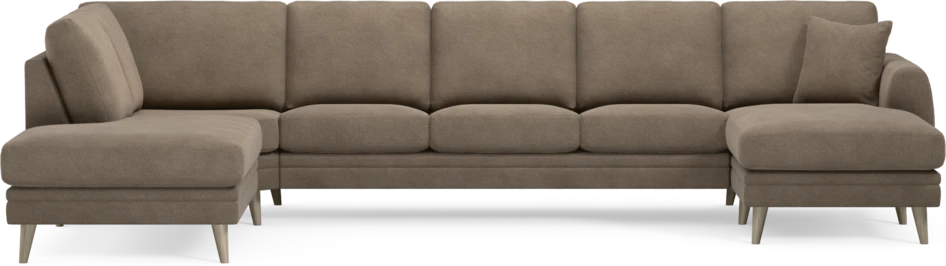 Eden - 3-sits soffa med divan vänster och schäslong höger - Brun