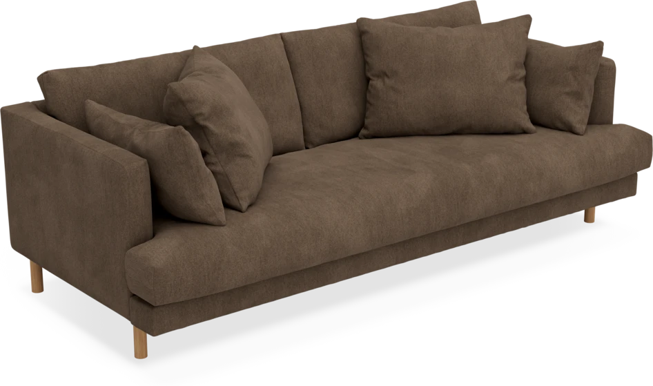 Harper - 3-sits soffa, hel dyna - Brun