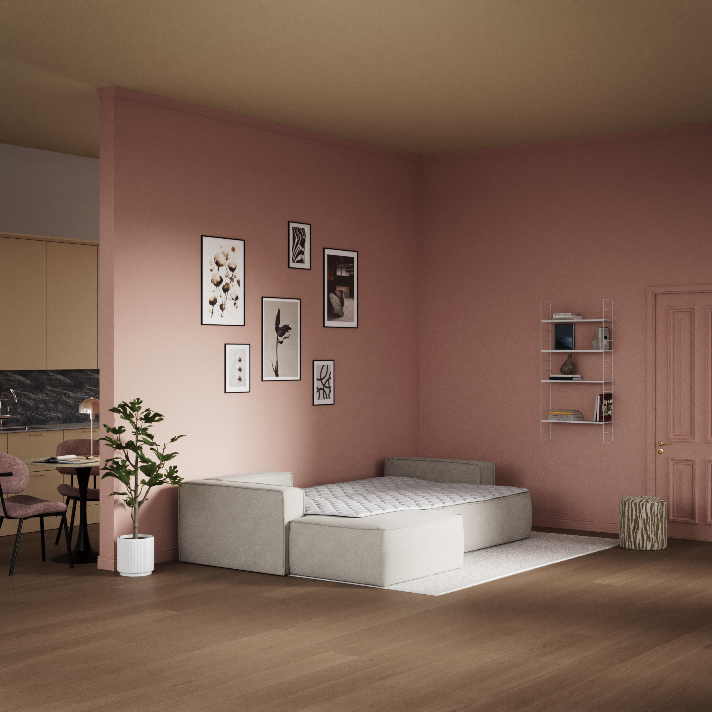 Ide - Bäddsoffa 3-sits med schäslong vänster - inspiration