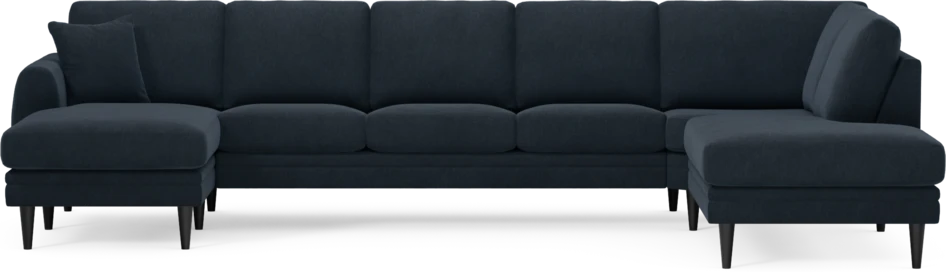 Eden - 3-sits soffa med schäslong vänster och divan höger - Blå