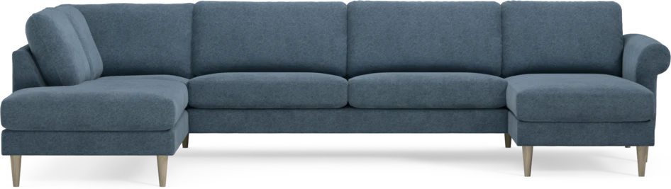 Bridge - 3-sits soffa med divan vänster och schäslong höger - Blå