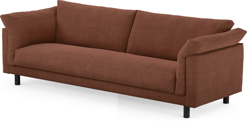 Cherrie - 4-sits soffa, hel dyna, fast klädsel - Orange